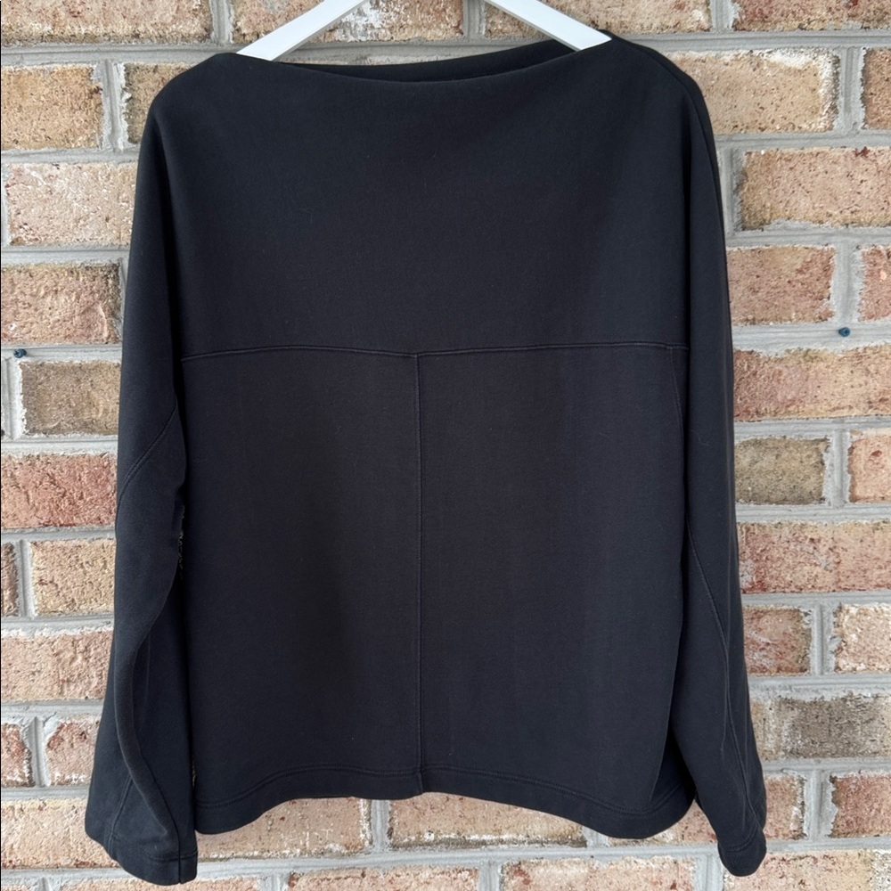 MM Lafleur Kristin boatneck French Terry pullover/sweatshirt in black, size M - Picture 4 of 8